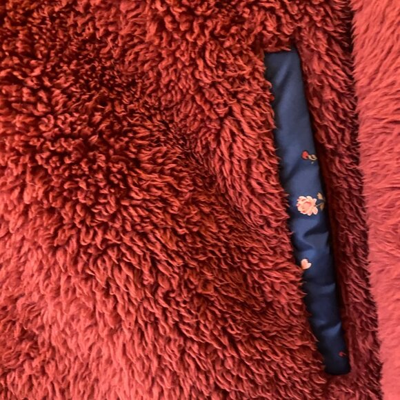 American Eagle Womens XL Reversible Floral Puffer‎ Jacket With Sherpa Lining - Picture 9 of 9